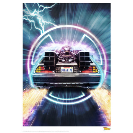Back to the Future Art Print DeLorean 42 x 30 cm